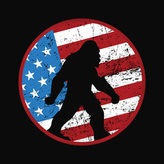 Patriotic bigfoot t shirt. 4th of July USA American flag. bigfoot t shirts funny designs.