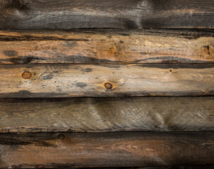 Background of wooden brown vintage planks as abstract copy space for texture