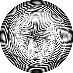 Abstract twirl lines element . Fluid wavy shape .Striped linear pattern . Music sound wave . Vector illustration