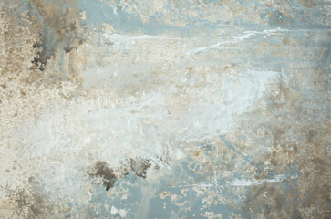 Light background of decorative plaster with abstract spots. Unusual texture of white or gray wall with beautiful patterns, creative surface background. Finishing coating for building cladding.