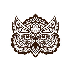 Fototapeta premium Owl zen art mandala in line art style. Vector Illustration