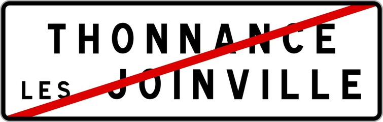 Panneau sortie ville agglomération Thonnance-lès-Joinville / Town exit sign Thonnance-lès-Joinville