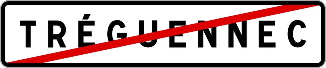 Panneau sortie ville agglomération Tréguennec / Town exit sign Tréguennec