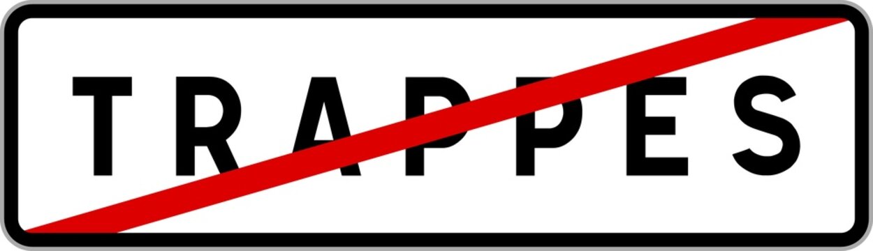 Panneau sortie ville agglom&eacute;ration Trappes / Town exit sign Trappes
