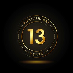 13 Years Anniversary Celebration Vector Template Design Illustration