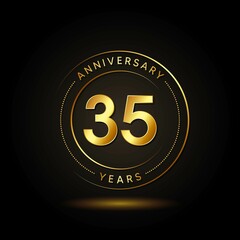 35 Years Anniversary Celebration Vector Template Design Illustration
