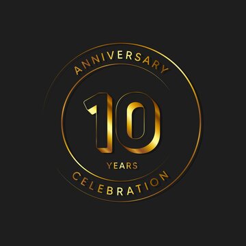 10 Years Anniversary Celebration, Logo, Vector Design Illustration Template