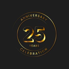 Fototapeta premium 25 Years Anniversary Celebration, Logo, Vector Design Illustration Template