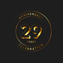 29 Years Anniversary Celebration, Logo, Vector Design Illustration Template