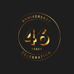 Naklejka premium 46 Years Anniversary Celebration, Logo, Vector Design Illustration Template