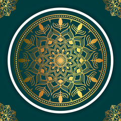 Circle Pattern Creative Luxury Ornamental Mandala, Flower Mandala with gradient color with unique Background Design in gold color vector