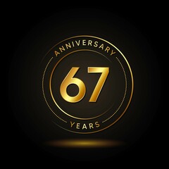 67 Years Anniversary Celebration Vector Template Design Illustration