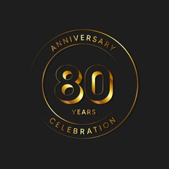 80 Years Anniversary Celebration, Logo, Vector Design Illustration Template