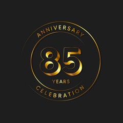 85 Years Anniversary Celebration, Logo, Vector Design Illustration Template