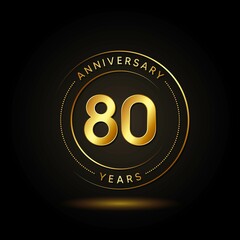 80 Years Anniversary Celebration Vector Template Design Illustration