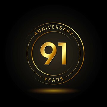 91 Years Anniversary Celebration Vector Template Design Illustration