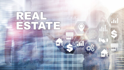 Real estate. Property insurance and security concept. Abstract business background