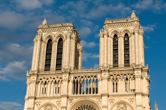High section view of a cathedral, Notre Dame, Paris, Ile-de-France, France