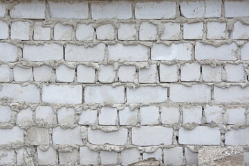 White stone brick wall basis background