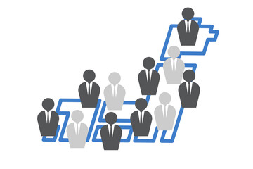 日本の人手不足をイメージしたピクトグラム風のイラスト