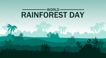 World rainforest day theme vector illustration.  © YB14