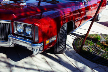 real old fashion cabriolet car at seaside touristic view lifestyle