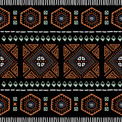 Navajo seamless pattern. Ikat background with traditional design texture background design vector. Aztec abstract geometric print. Ethnic hipster border backdrop