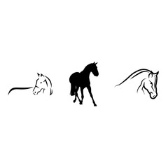 Black Silhouettes of horse