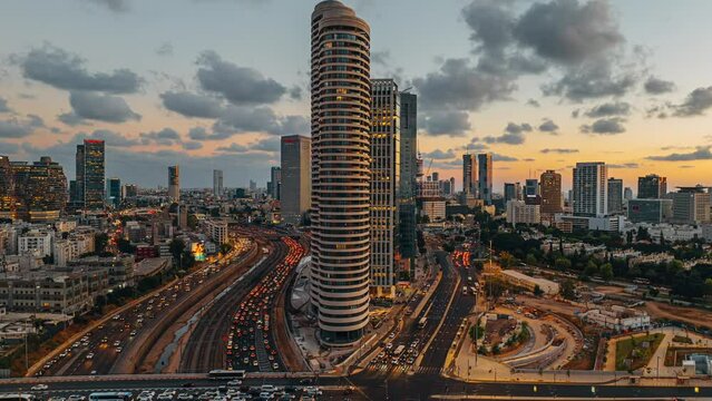Tel-Aviv golden hour timelapse