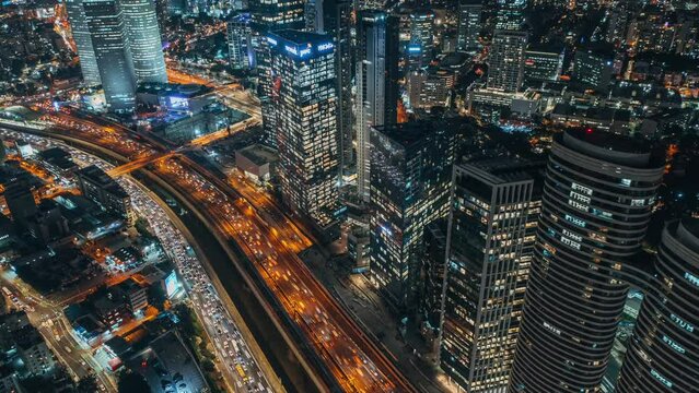Tel-Aviv, nightviev timelapse 2022