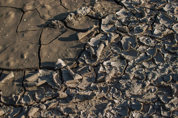 Cracked soil/mud by heat and drought 