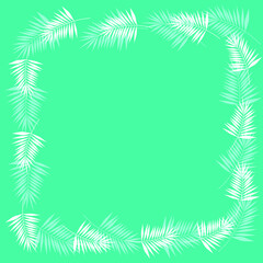 Vector Palm leaf seamless pattern illustration. Tropical leaves of palm tree. Seamless pattern. Palm leaves illustration pattern with tropical jungle plant. Seamless wallpaper. Green colors background