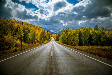 Fall Color along the San Juan Skyway scenic byway near Telluride Colorado