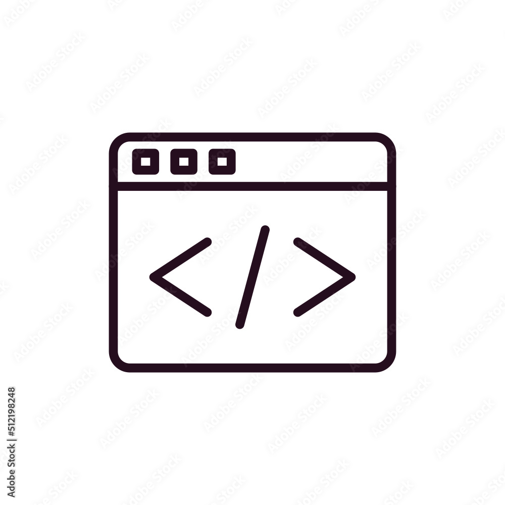 Wall mural web coding icon