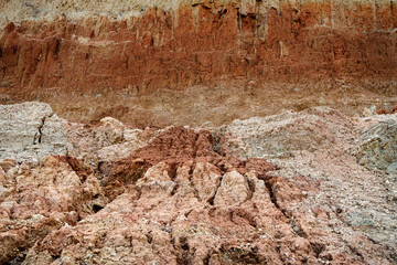 crumbled hill made of clay - natural texture