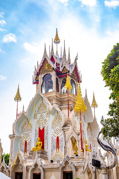Wat Khoi white temple in Phetchaburi, Thailand