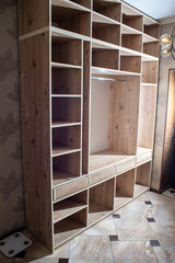 empty wooden wardrobe closet furniture
