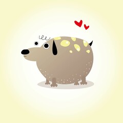 cute dog with brown coat and yellow spots