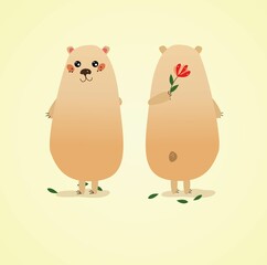 cute bear with a flower
