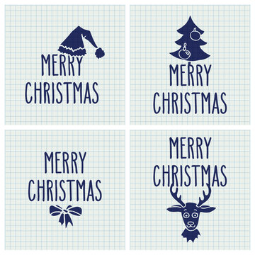 Christmas greeting cards set