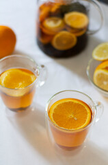 Citrus tea with lemon orange and honey