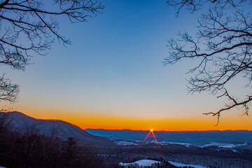 sunrise in the mountains