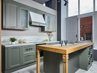 Promotional photograph of a kitchen using flash