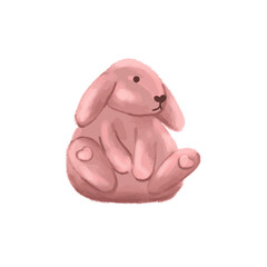 Rabbit on a white background. Rabbit symbol of 2023 year. Hand-drawn vector illustration. 