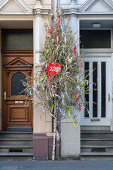 Maibaum in Bonn, Traditionally decorated birch tree as a Symbol of Love in Rheinland Pfaltz, Germany