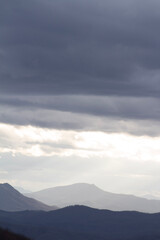 mountains and clouds