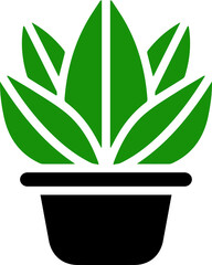 Potted Plant Carbon Icons. Green Plant in a Pot. Garden Interior Furniture Concept. plant in house pot isolated icon. plant in pot icon