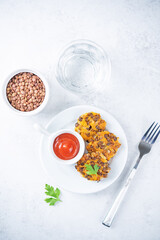 Sweet potato lentil fritters