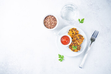 Sweet potato lentil fritters