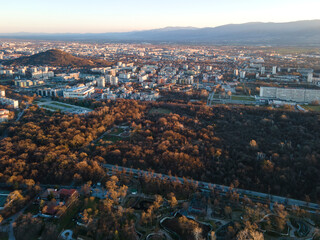 Aerial view of Rowing Venue in city of Plovdiv, Bulgaria